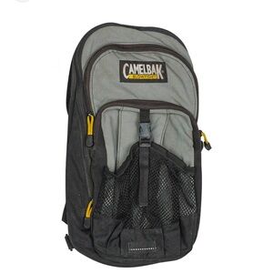 CamelBak Black and Gray Backpack with Yellow Accents small with body straps